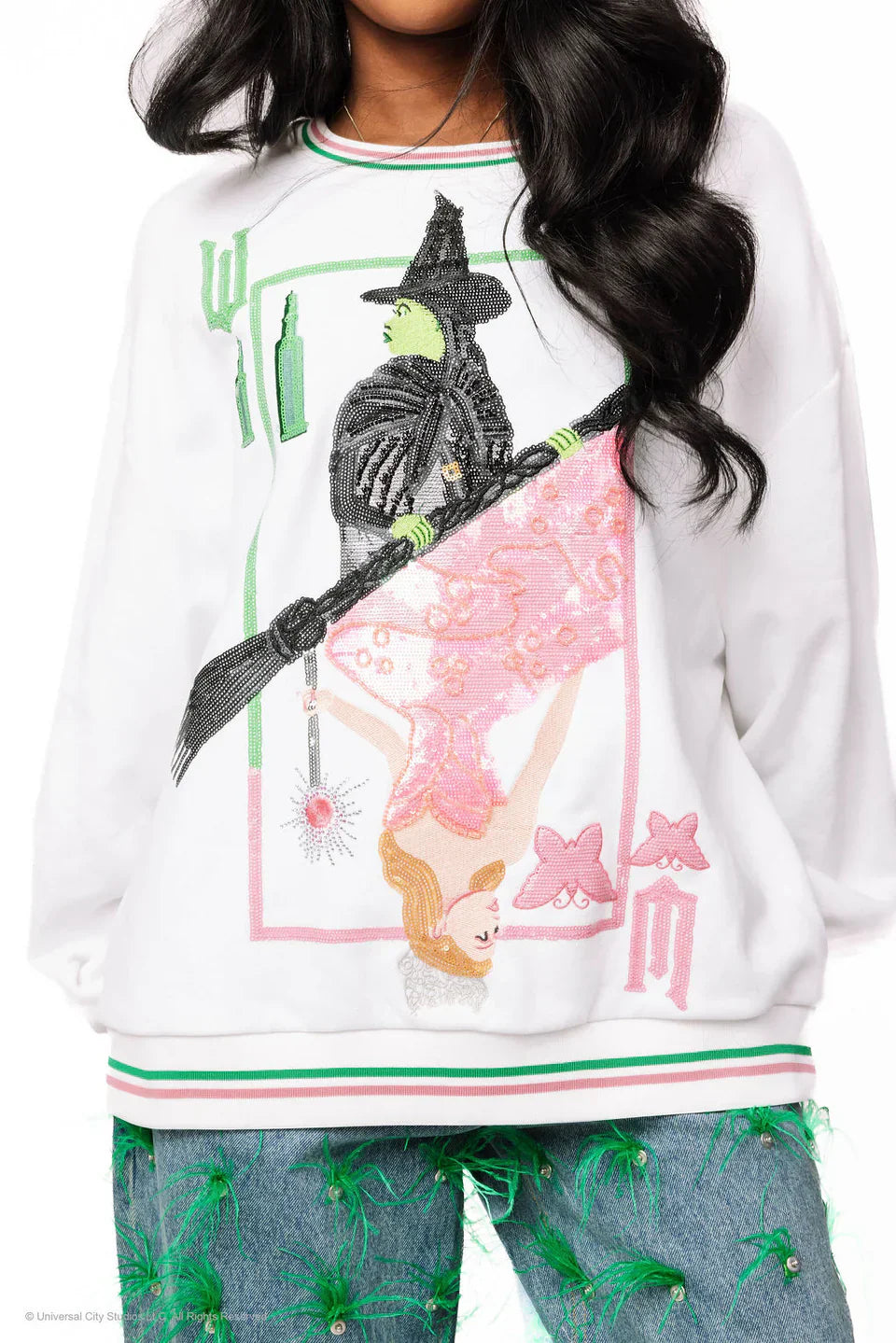 Queen of Sparkles-Elphaba & Glinda Card Sweatshirt