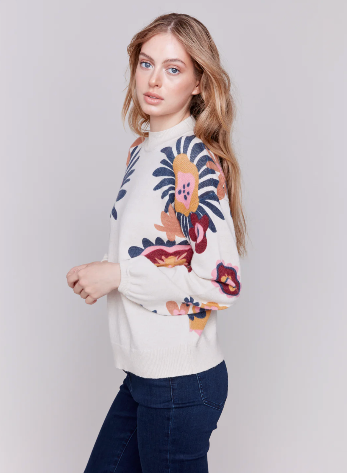 Charlie B - Groovy Fall Floral Sweater