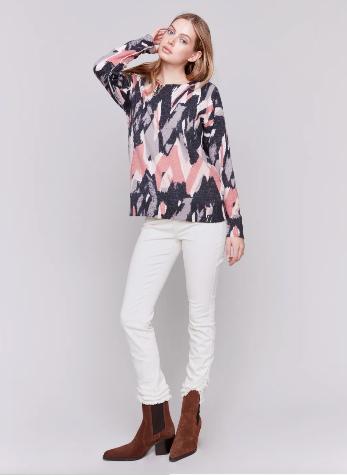 Charlie B - Reversible Zig Zag Stripe Sweater