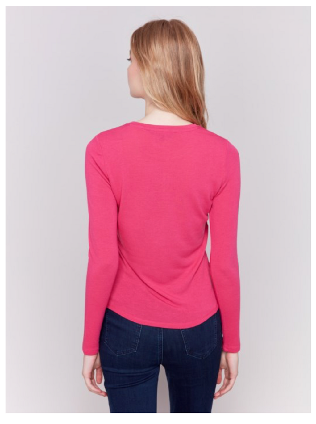Charlie B - Crew Neck Front Knot Sweater