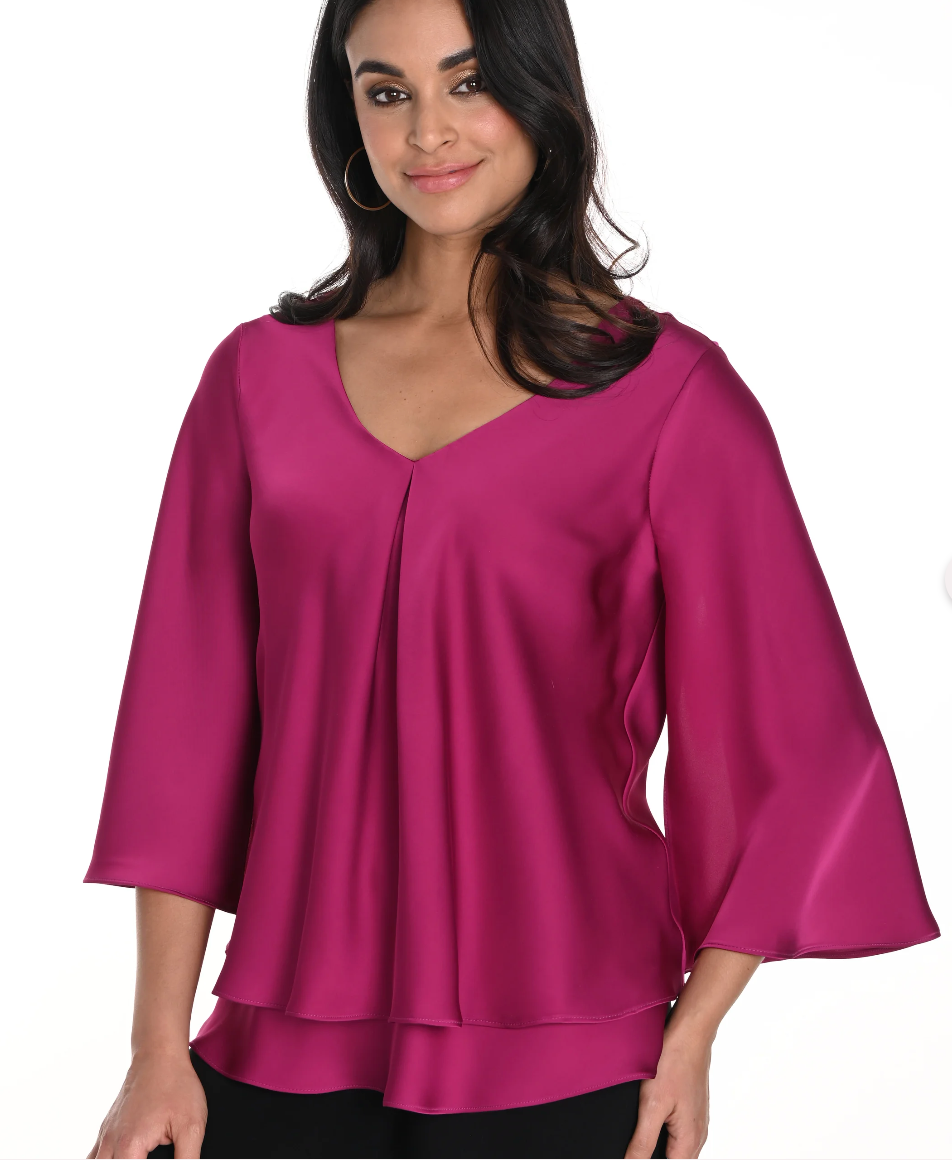 Frank Lyman - Magenta Satiny Blouse