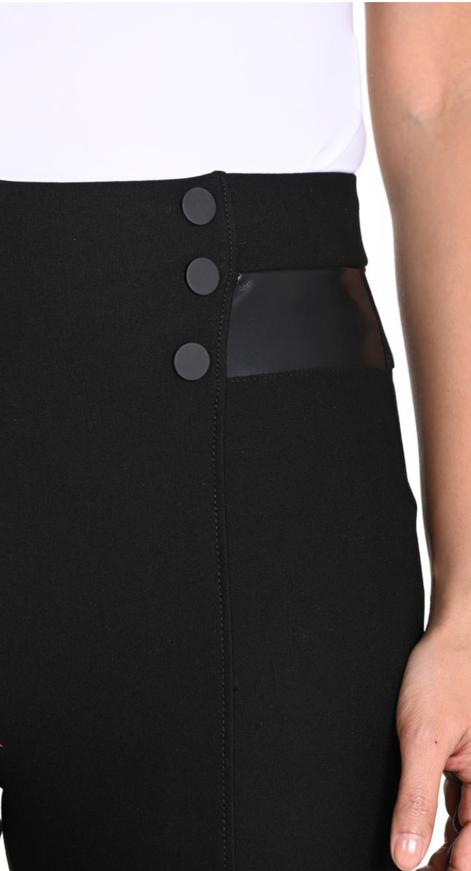 Frank Lyman - Black Skinny Pants with Pleather Trim