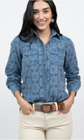 Ivy Jane - Button Up Denim Lace Top