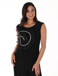 Frank Lyman - Black Knit Sleeveless Top with Ruffle