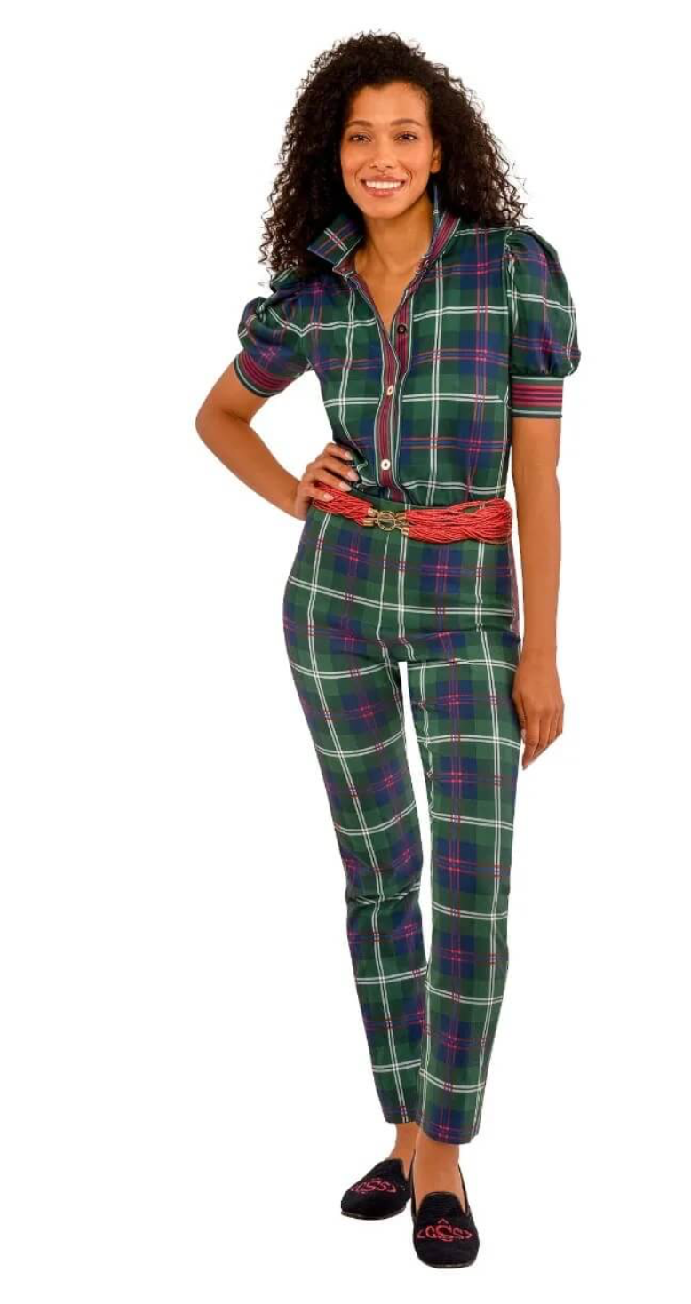 Gretchen Scott - Gripeless Pull on Pants - Middleton Green Plaid
