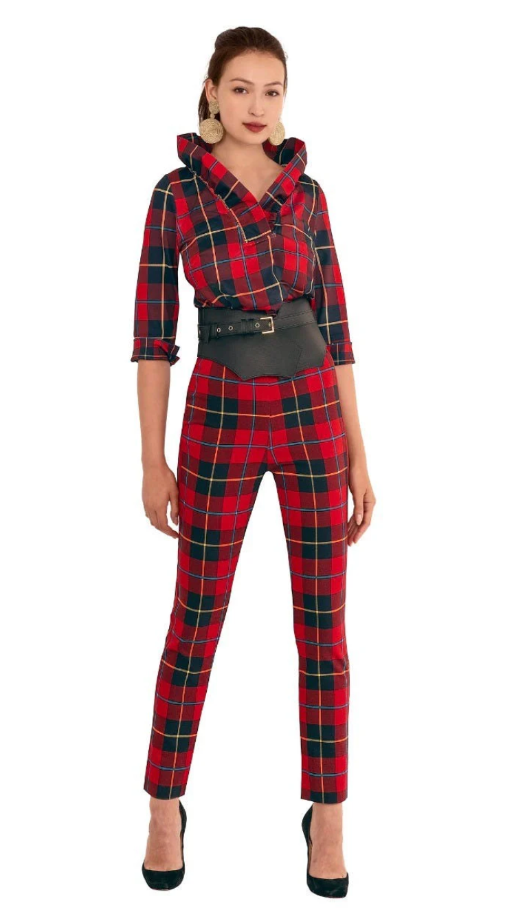 Gretchen Scott - Pull on Pants - Red Plaidly Cooper