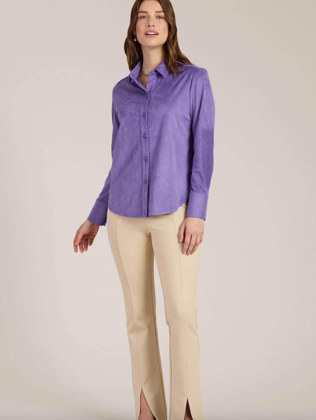 Tyler Böe - Faux Suede Button Up Top