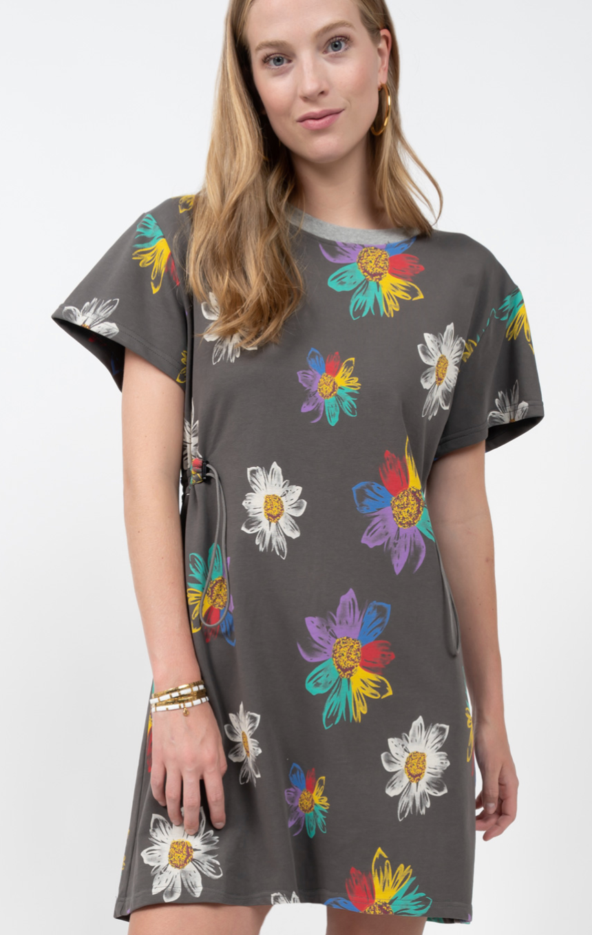 Uncle Frank - Gray Drawstring Tshirt Dress