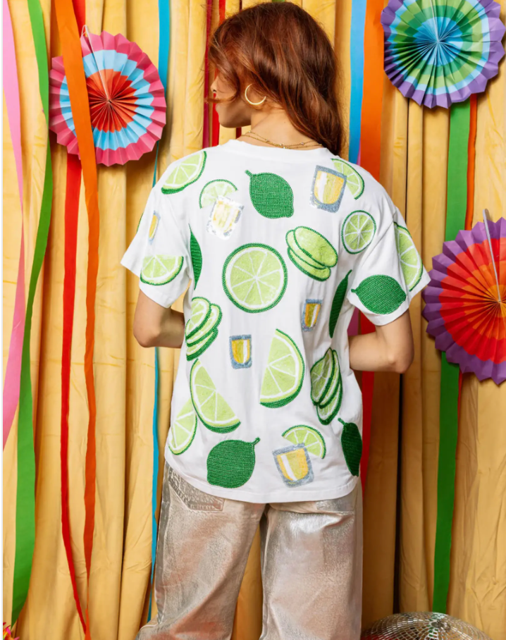 Queen of Sparkles White Lime & Tequila Shot Tee