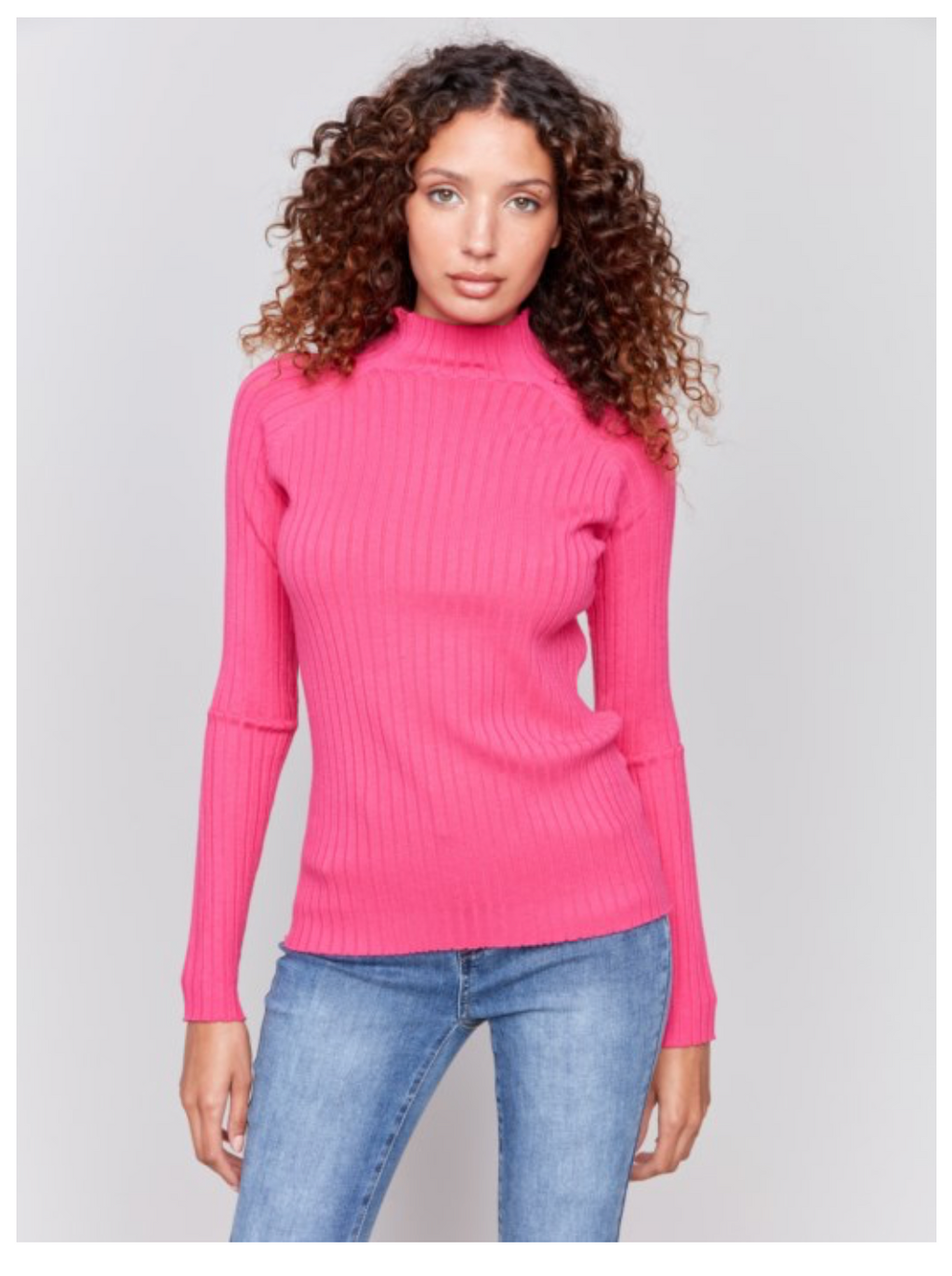 Charlie B - Ribbed Mock Turtle Neck Sweater