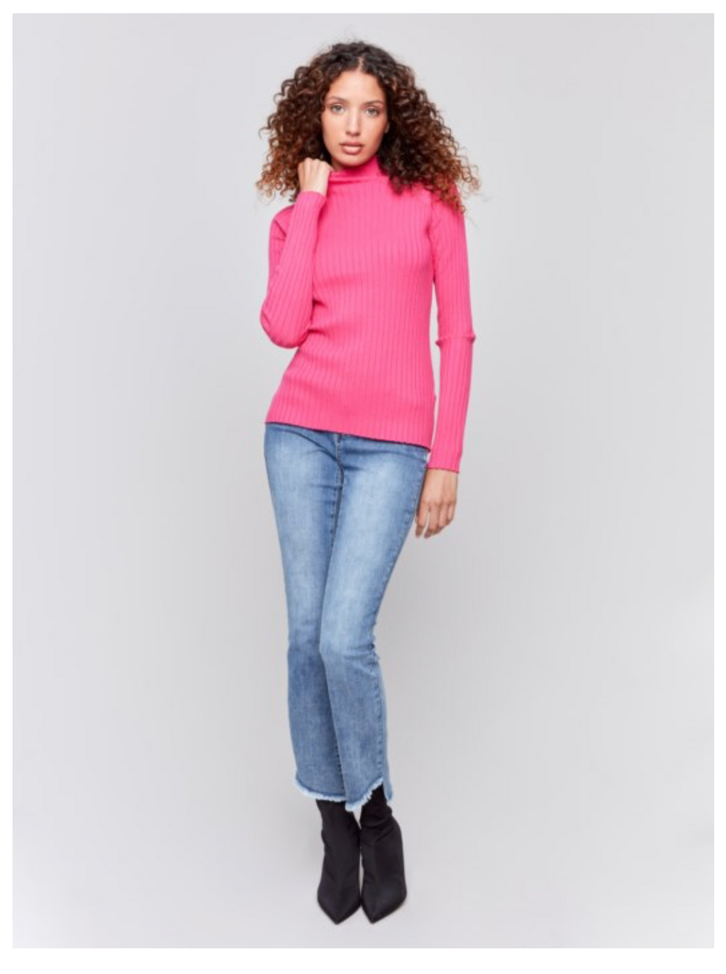 Charlie B - Ribbed Mock Turtle Neck Sweater