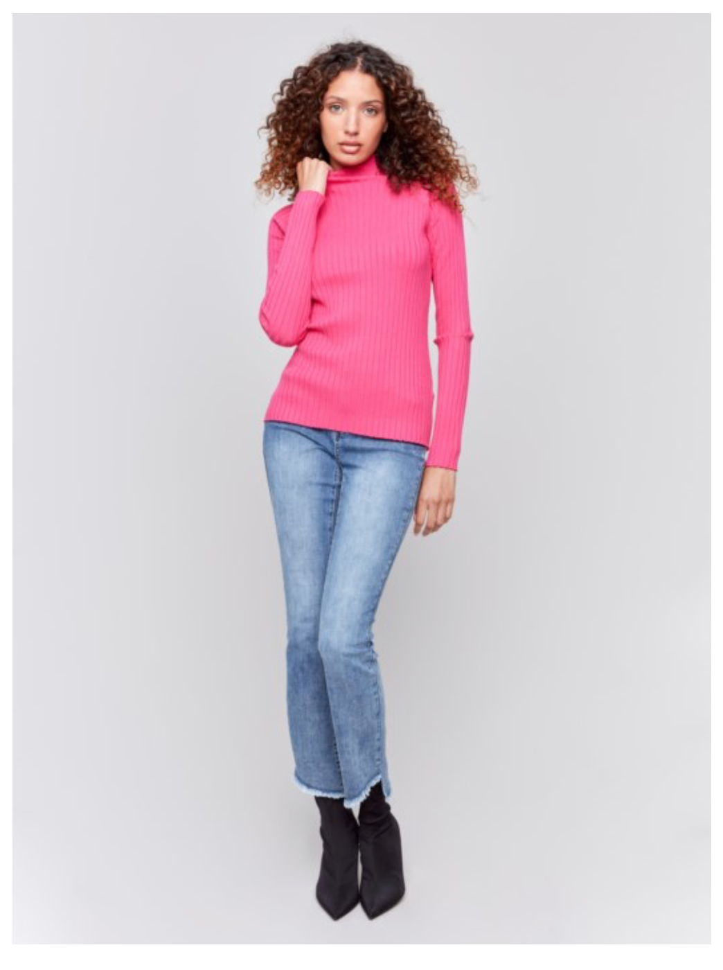 Charlie B - Ribbed Mock Turtle Neck Sweater