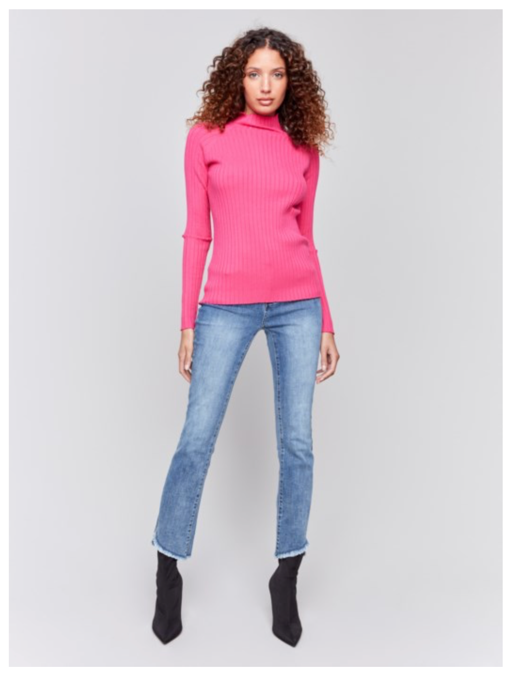 Charlie B - Ribbed Mock Turtle Neck Sweater
