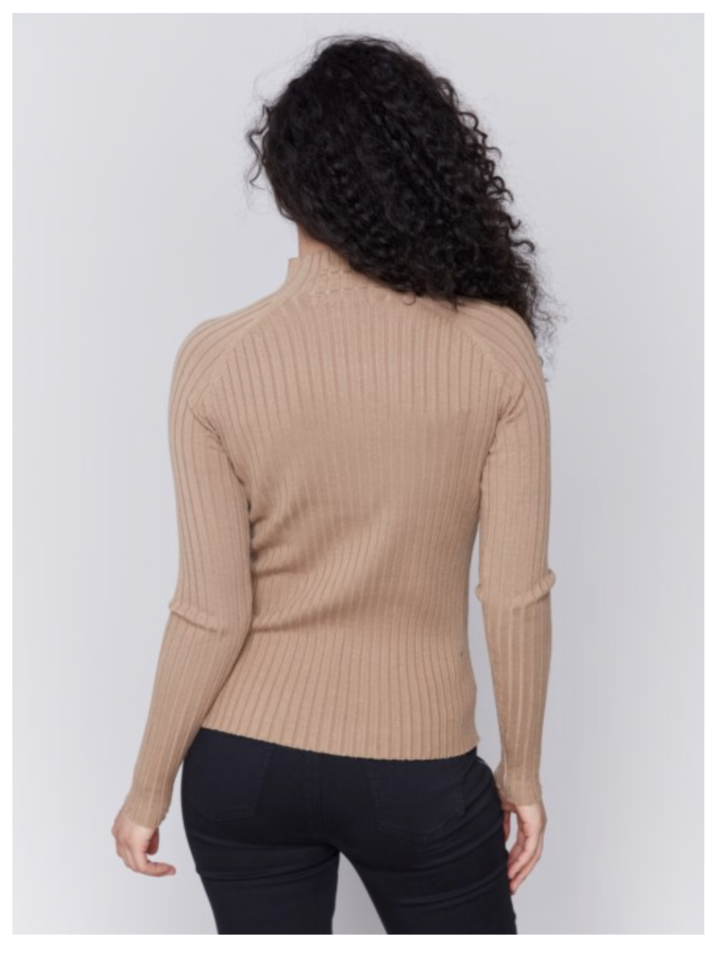 Charlie B - Ribbed Mock Turtle Neck Sweater