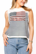 Queen of Sparkles American Flag Striped Tank