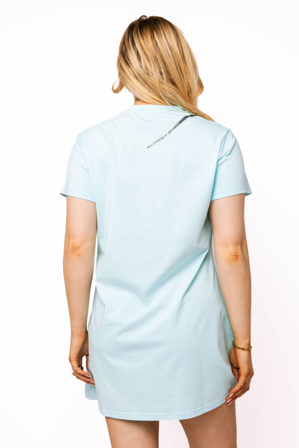 Queen of Sparkles Fish on Hook Light Blue Dress