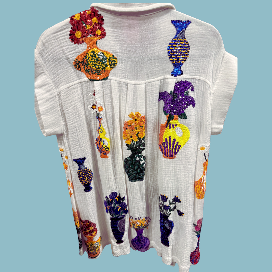 Queen of Sparkles Flower Vases Gauze Dress