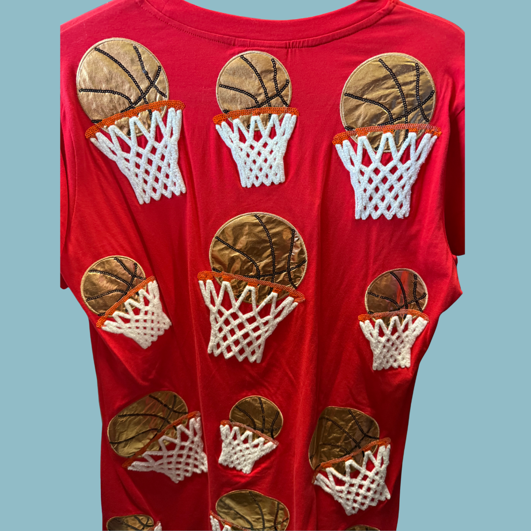 Queen of Sparkles-Red Basketball Dress