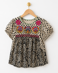 Sister Mary Leopard Top With Pink Embroidery