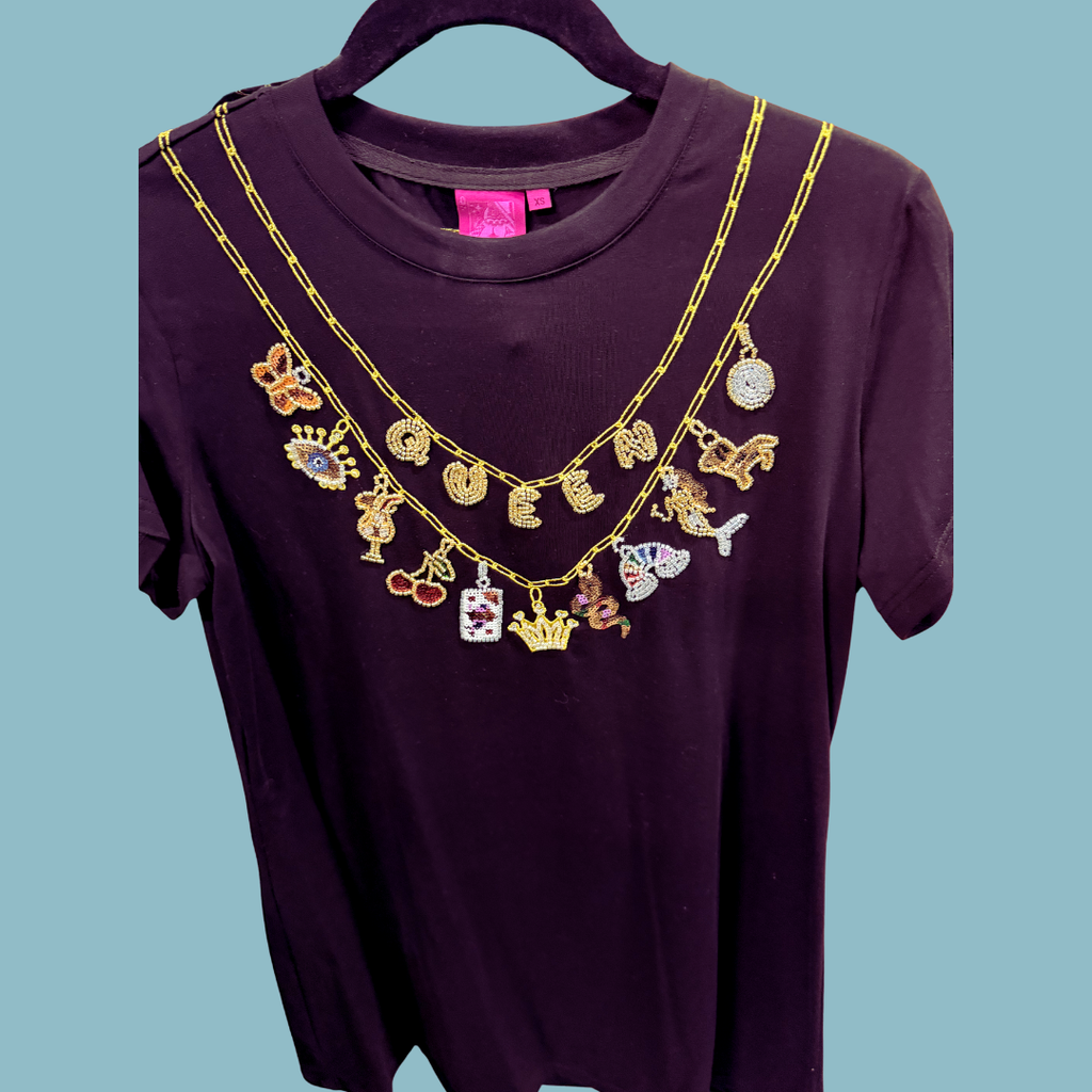 Queen of Sparkles Black Charms Mini Dress