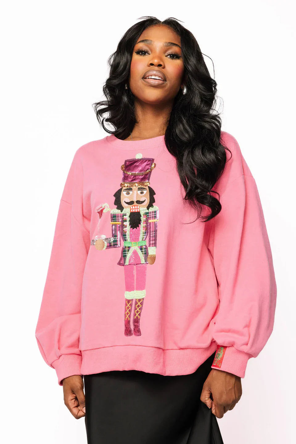 Queen of Sparkles-Hot Pink Serving Cosmo Nutcracker Sweatshirt