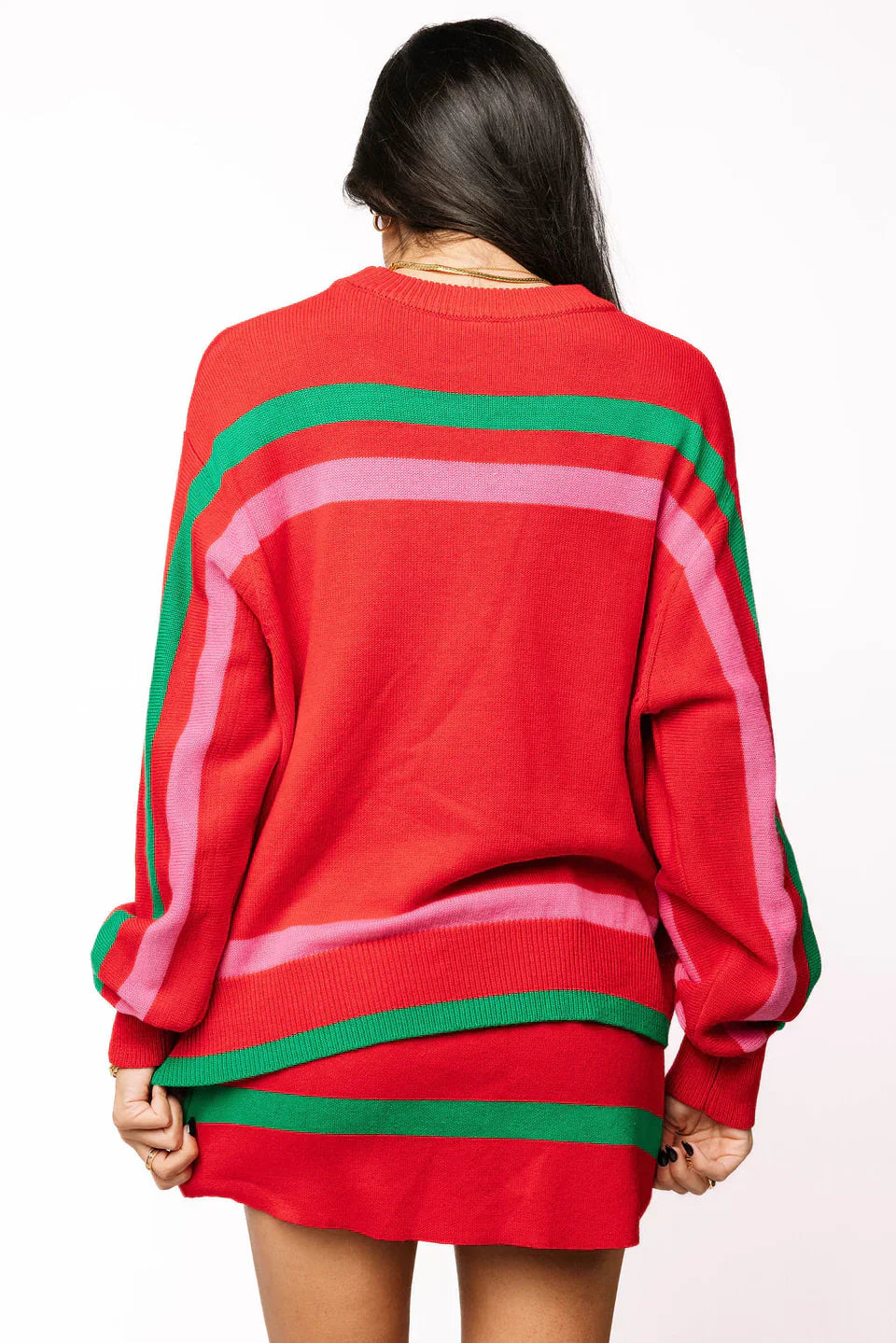 Queen of Sparkles-Red 'Sleigh Queen' Stripe Sweater
