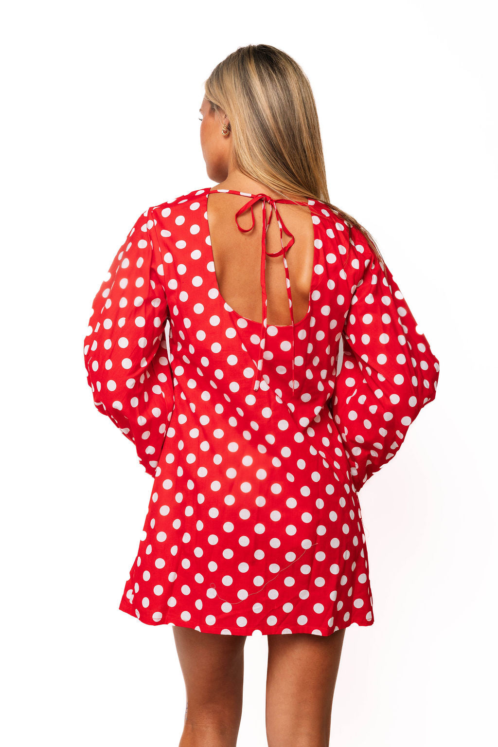 Queen of Sparkles Red Polka Dot 'Ho! Ho! Ho!' Ornament Cotton Dres