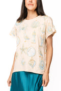Queen of Sparkles Ivory Beach Sea Shell Ornament Tee