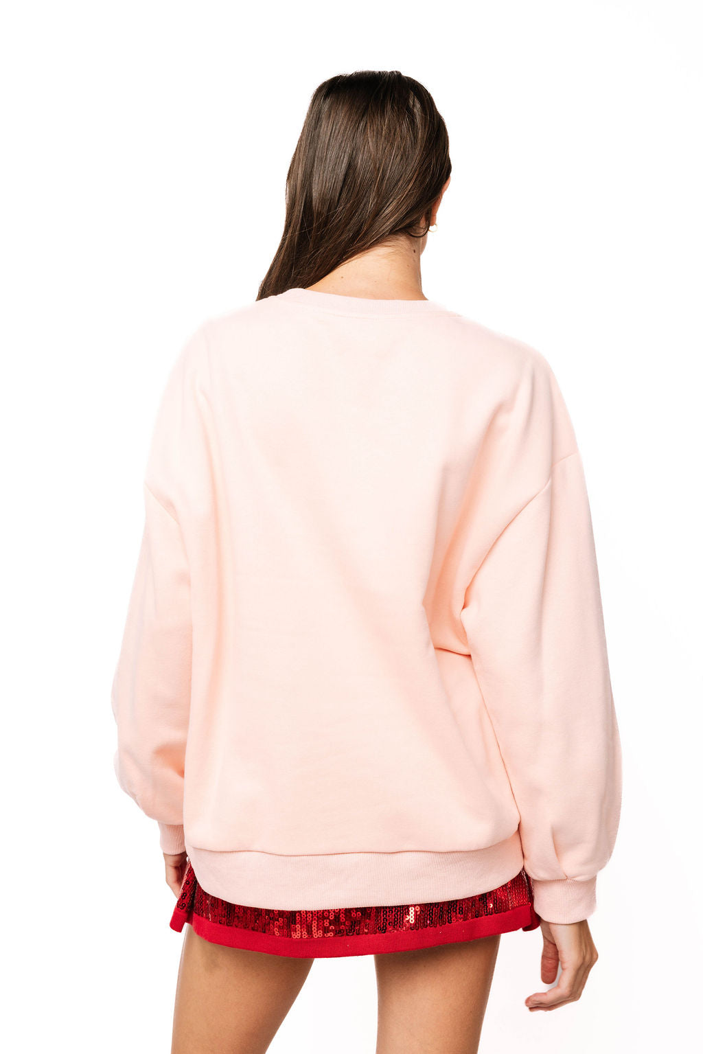 Queen of Sparkles Pink Pelican in Santa Hat Sweatshirt