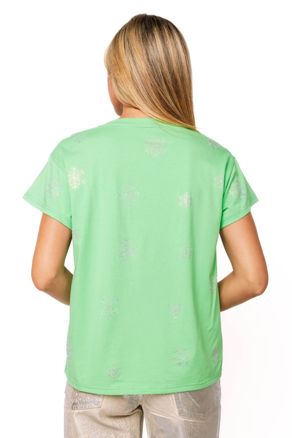 Queen of Sparkles Green Snowman Holding a Martini Tee