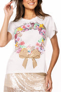 Queen of Sparkles White Multi Shell Wreath Tee