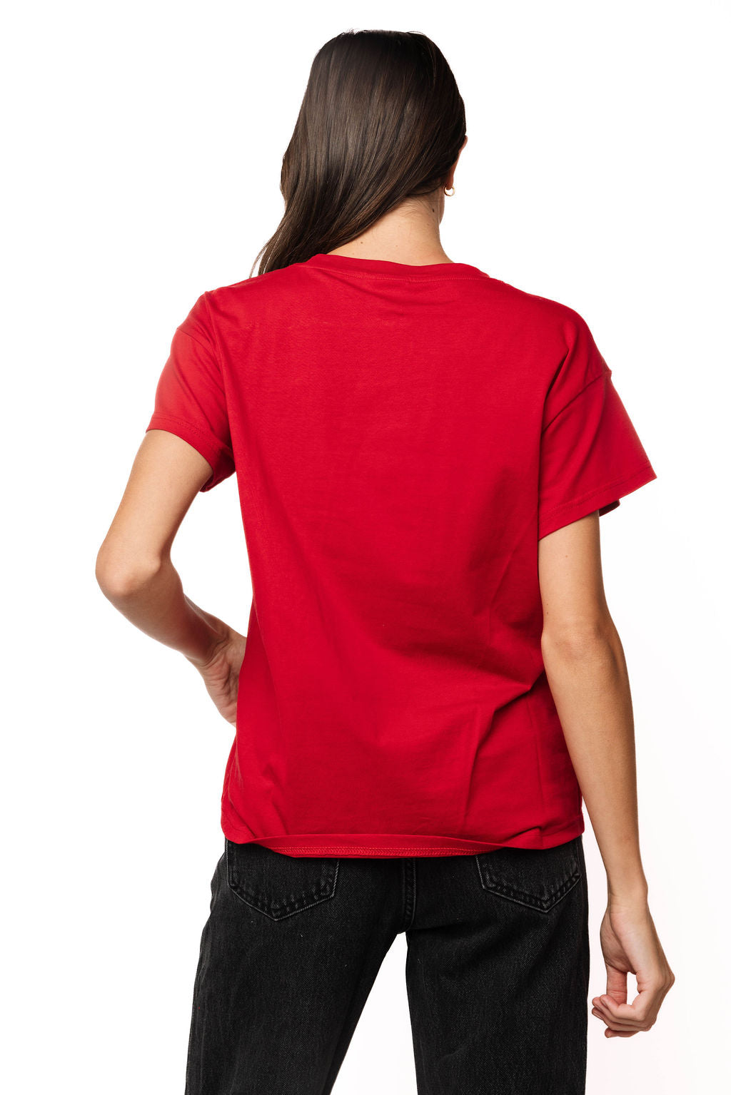 Queen of Sparkles Red Poinsettia in Gold Flower Pot Tee