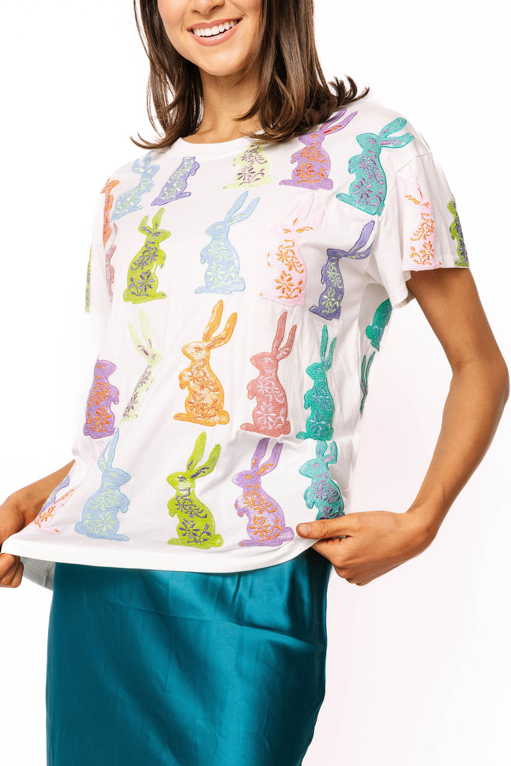 Queen of Sparkles multi–Easter Bunny Tee