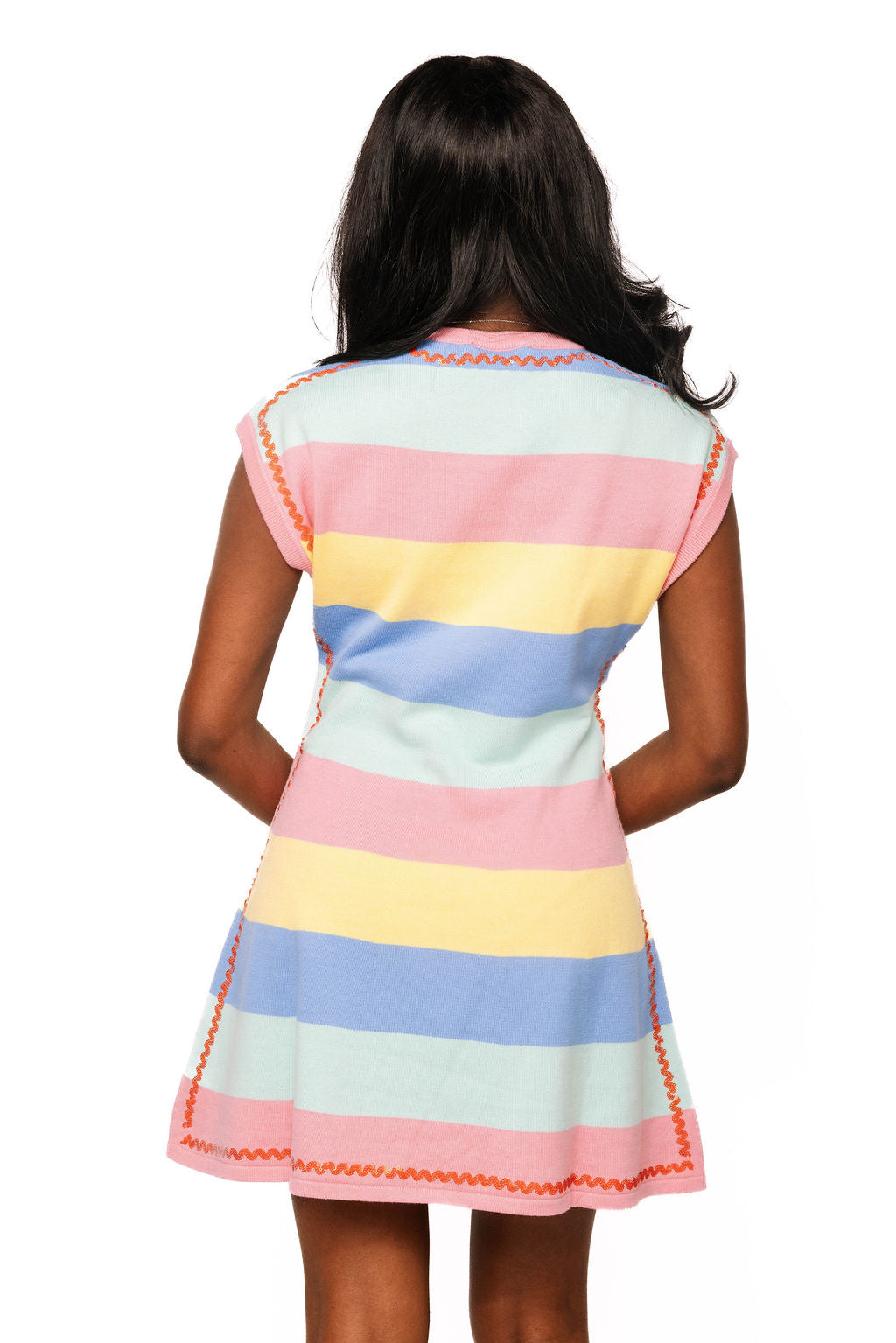 Queen of Sparkles - Butterfly Multi Stripe Knit Dress - XS Queen of Sparkles - Butterfly Multi Stripe Knit Dress - XS