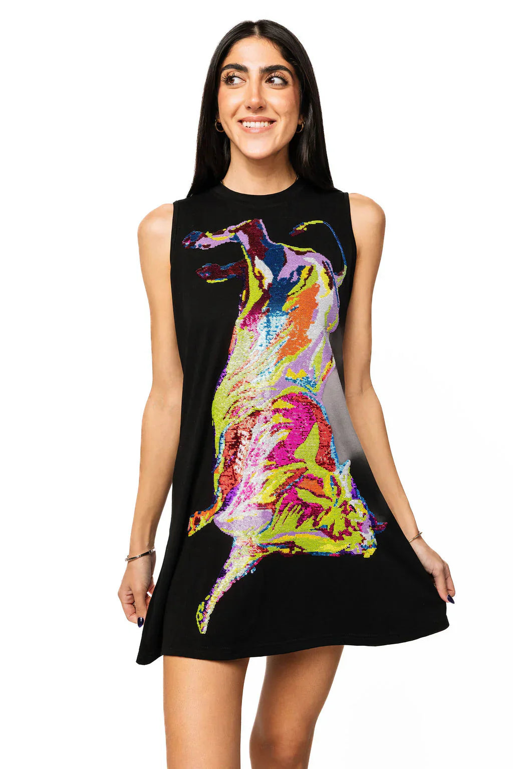 Queen of Sparkles - Black PBR Bucking Bull Dress