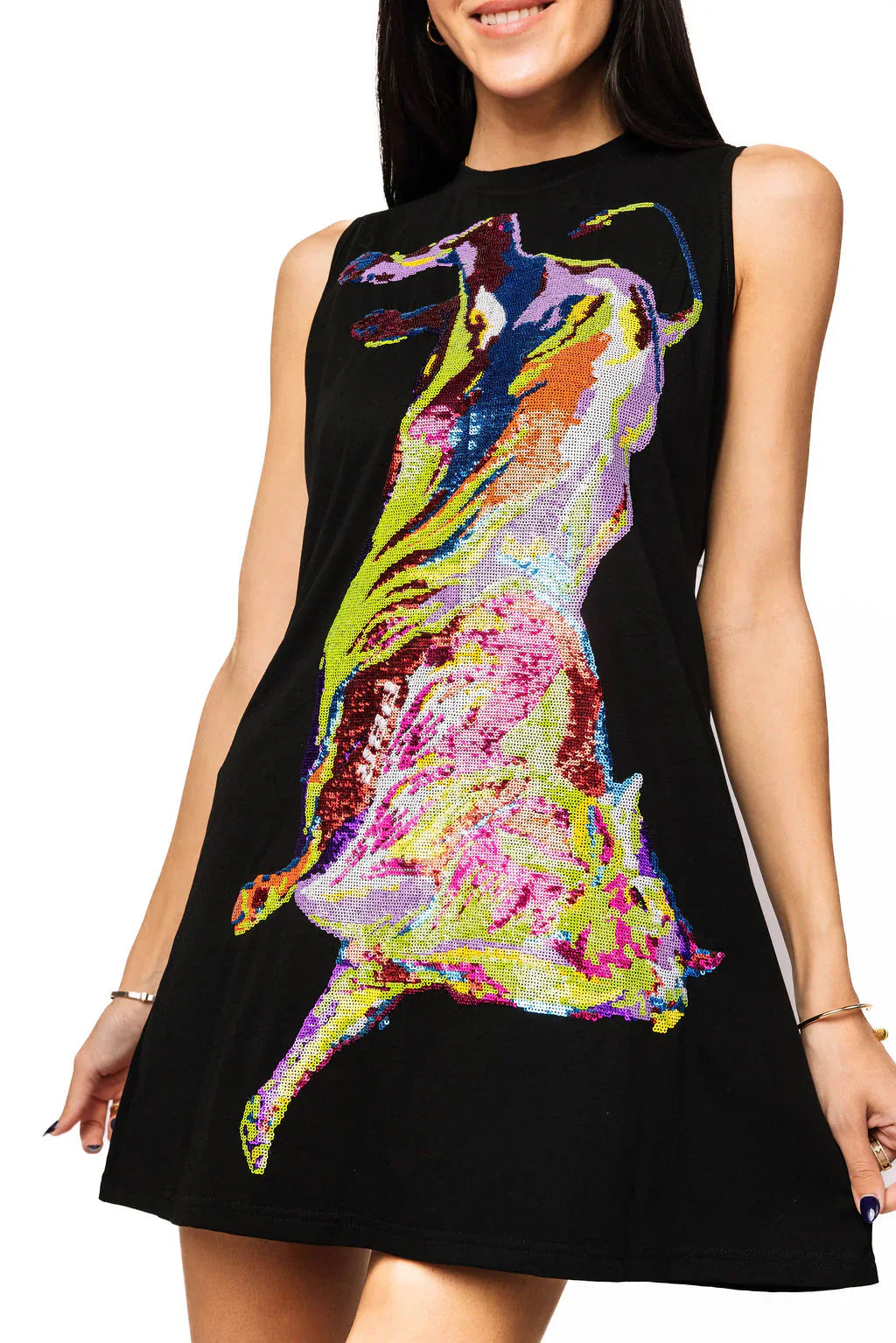 Queen of Sparkles - Black PBR Bucking Bull Dress