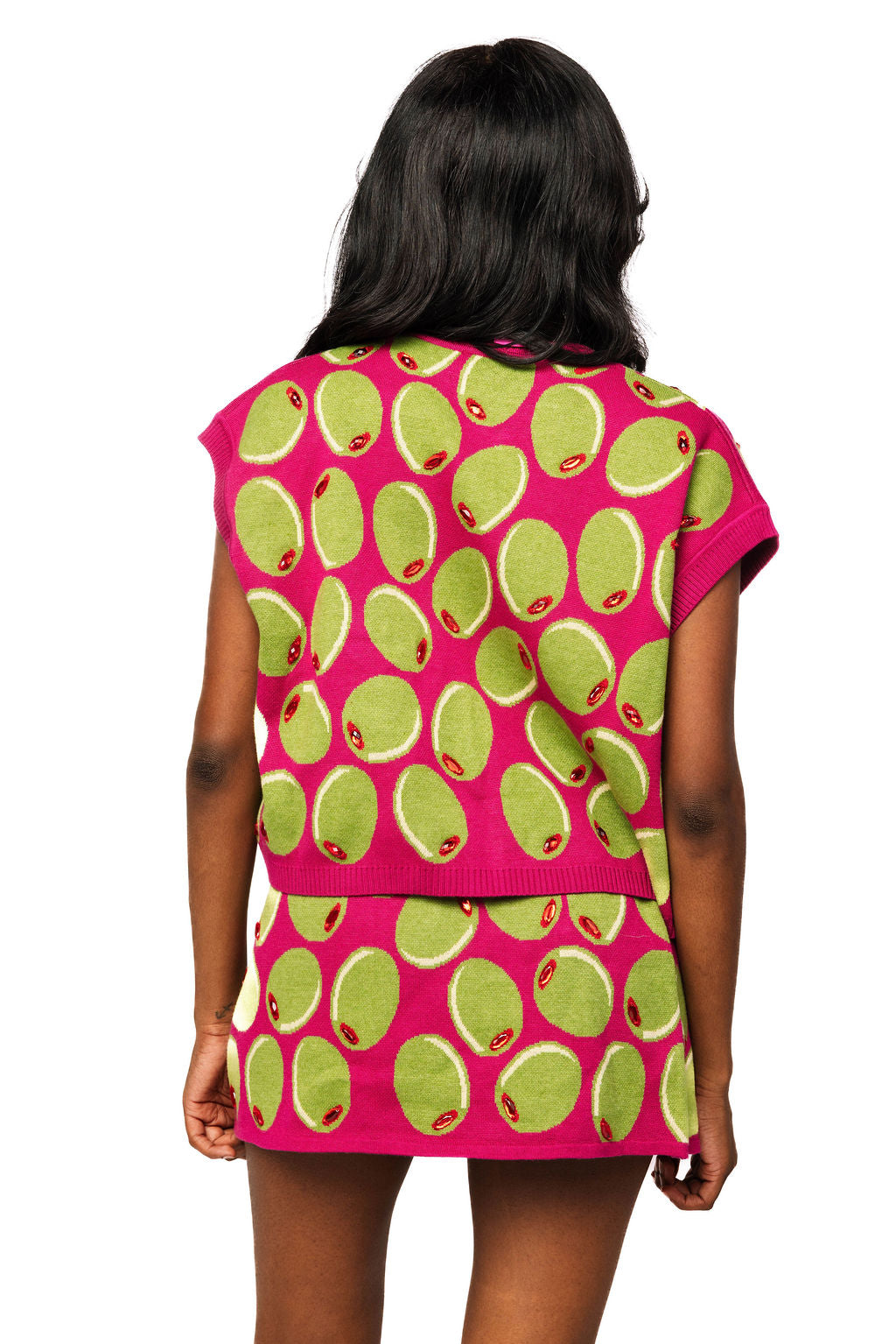 Queen of Sparkles - Fuchsia Olives Tie Front Cardigan Sweater