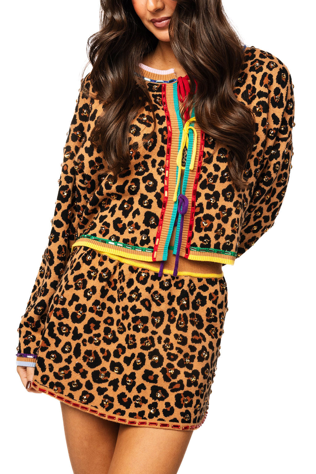 Queen of Sparkles - Leopard Knit Sweater Skirt
