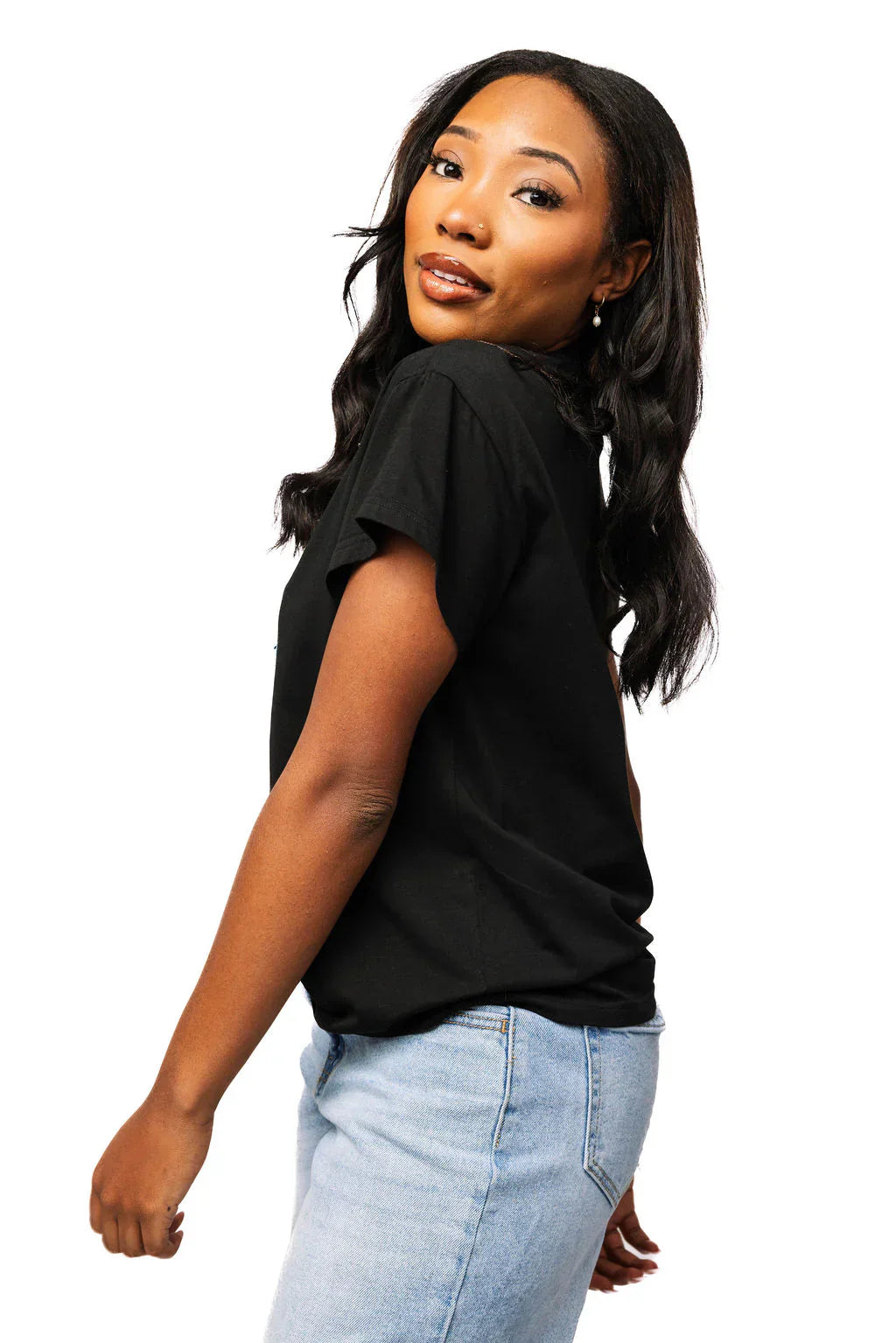 Queen Of Sparkles - Black Multi Turquoise Necklace Tee