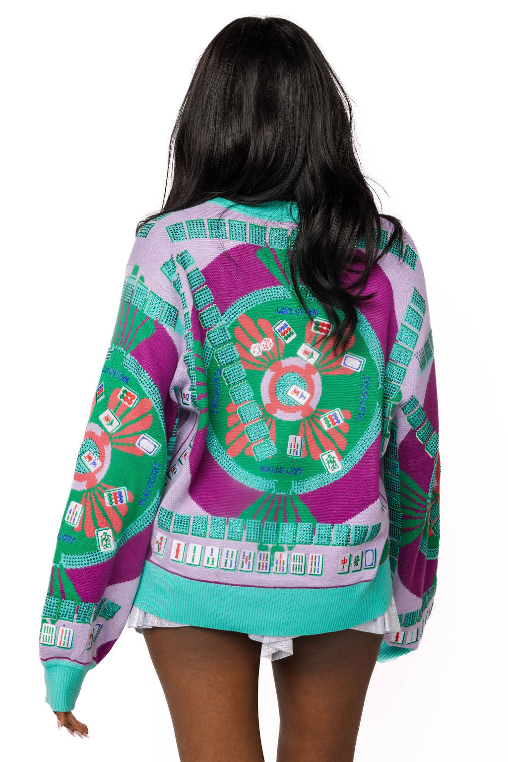 Queen of Sparkles Multi Mahjong Button Up Cardigan