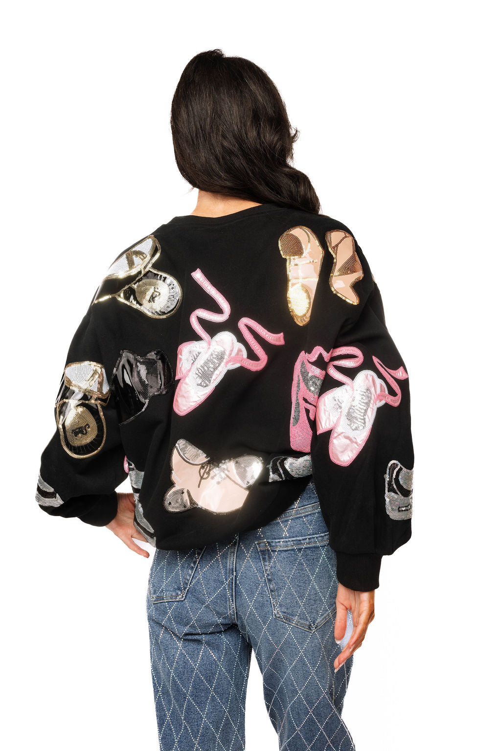 Queen of Sparkles Black Dancing Shoes Sweatshirt