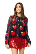 Queen of Sparkles Navy Apple Cardigan