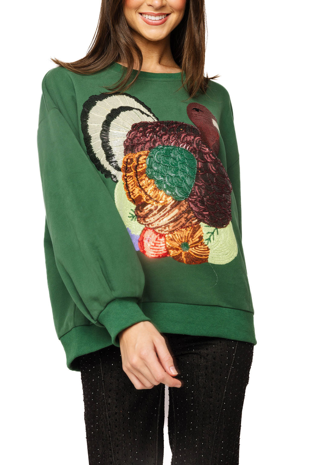 Queen of Sparkles Olive Green Turkey Sweatshirt