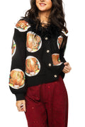Queen of Sparkles Black Feather Collar Cardigan