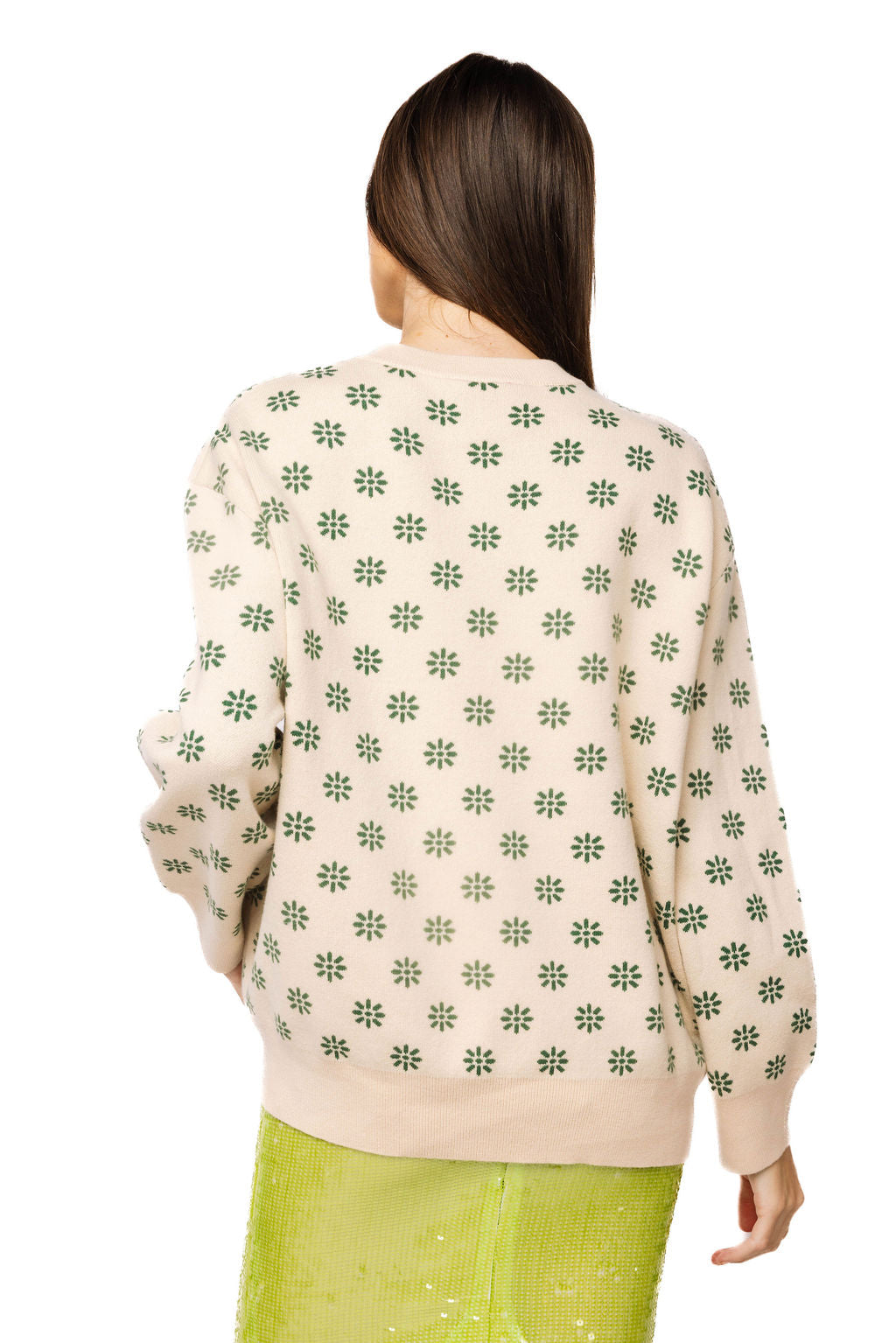 Queen of Sparkles Cream Turkey Feathers Sweater