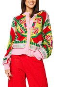 Queen of Sparkles Mahjong Table and Tiles Pink Red Cardigan