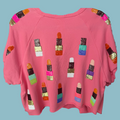 Queen of Sparkles - Pink Lipstick Crop Top