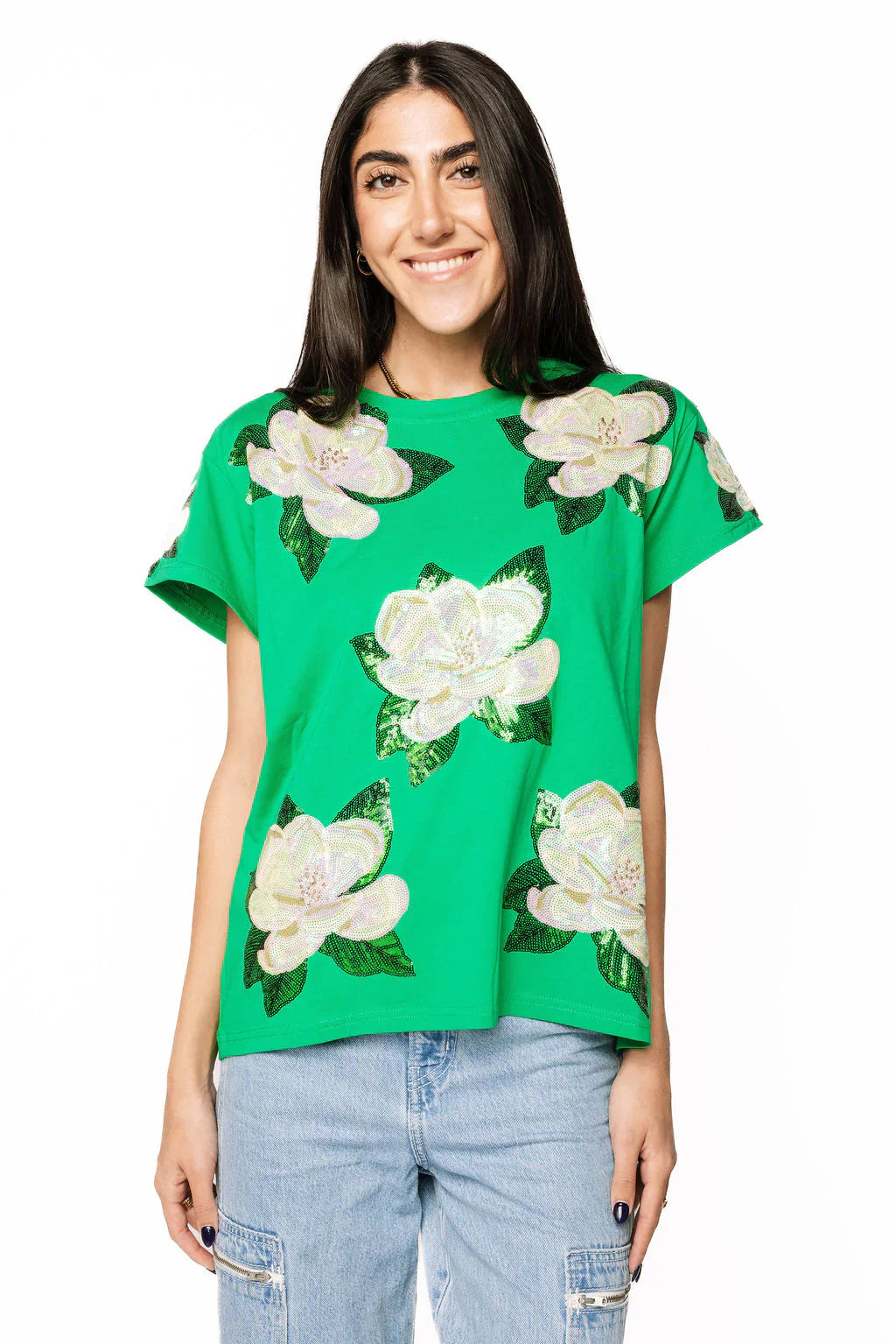 Queen of Sparkles - Green Magnolia Tee