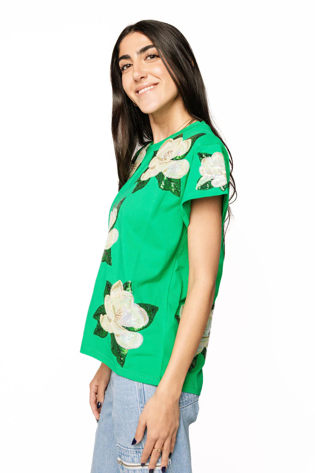 Queen of Sparkles - Green Magnolia Tee