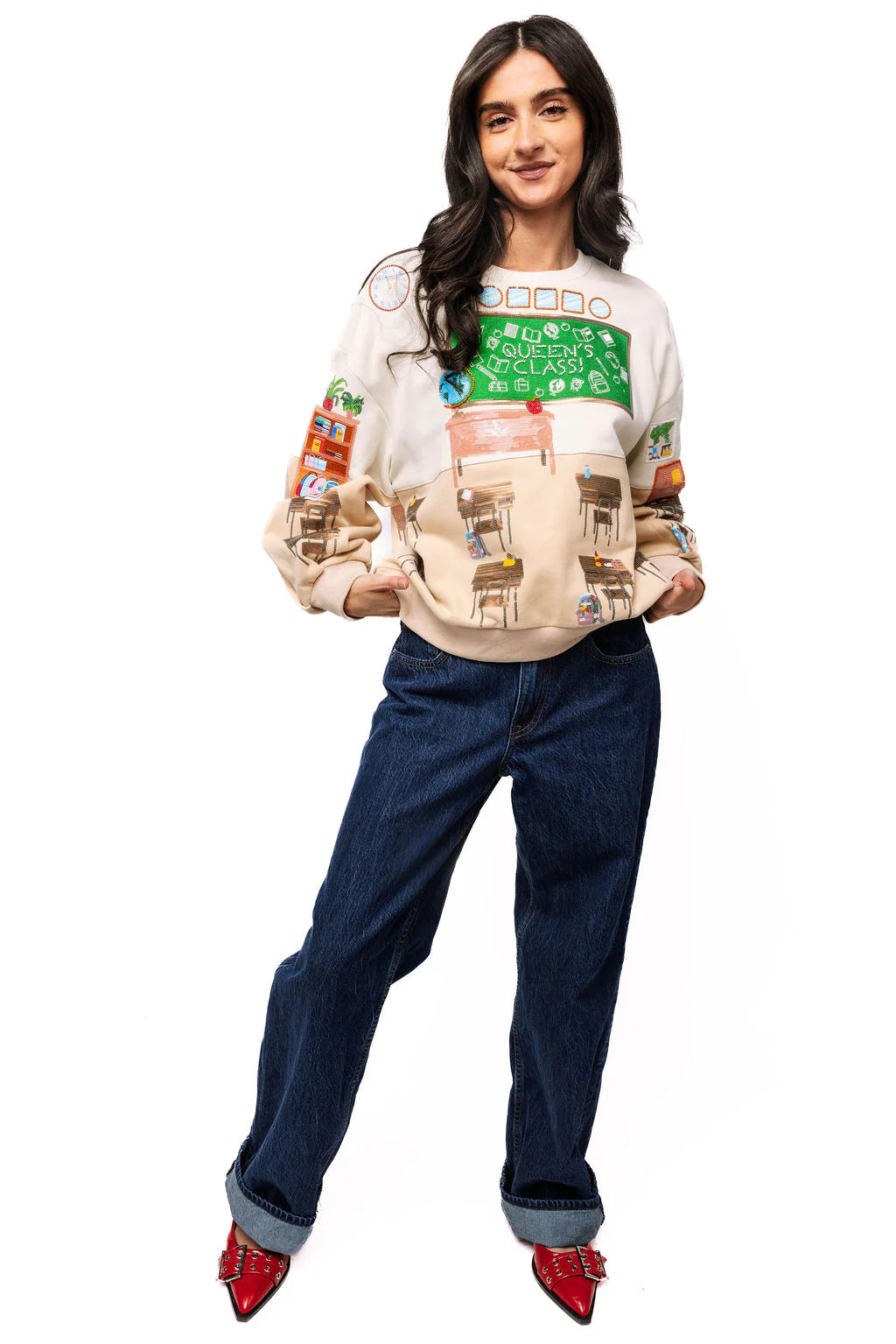 Queen of Sparkles Multi Classroom Scene Sweatshirt